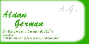 aldan german business card